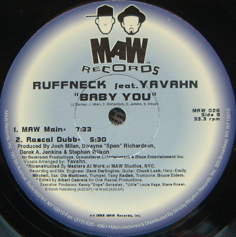 Ruffneck Featuring Yavahn : Baby You (2x12")