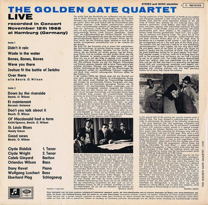 Golden Gate Quartet* - Live Recorded In Concert November 12th 1966 at Hamburg (Germany) (LP, RE)