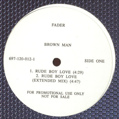 Brown Man - Rude Boy Love (12", Single, Promo)