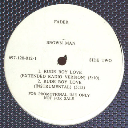 Brown Man - Rude Boy Love (12", Single, Promo)