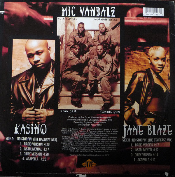 The Jive All-Stars Featuring Jane Blaze, Kasino & Mic Vandalz - No Stoppin' (12")