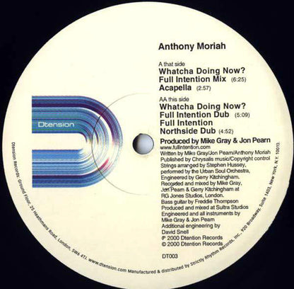 Anthony Moriah - Whatcha Doing Now? (12")