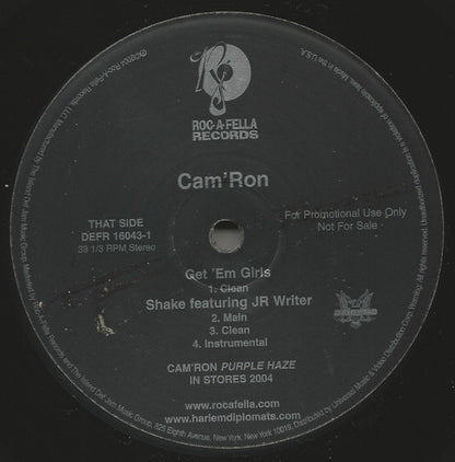Cam'ron - Hey Lady / Get 'Em Girls / Shake (12", Promo)