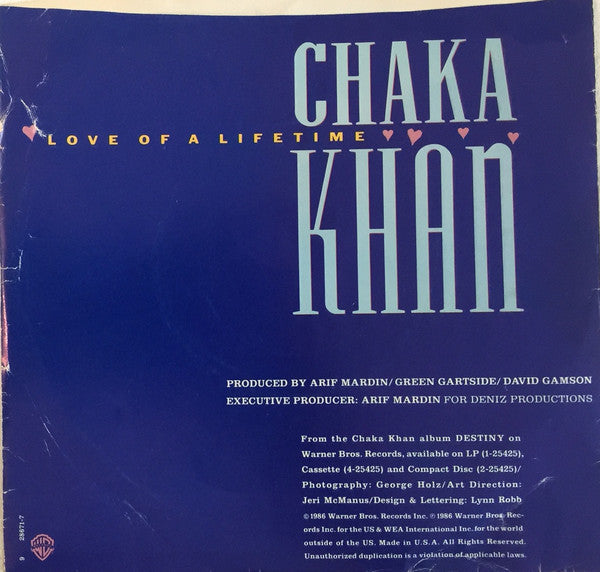 Chaka Khan : Love Of A Lifetime (7", Spe)
