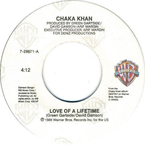 Chaka Khan : Love Of A Lifetime (7", Spe)