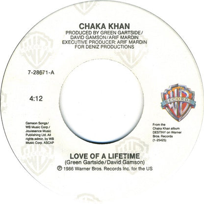 Chaka Khan : Love Of A Lifetime (7", Spe)