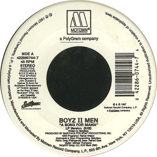 Boyz II Men : A Song For Mama (7")