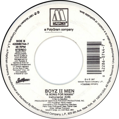 Boyz II Men : A Song For Mama (7")