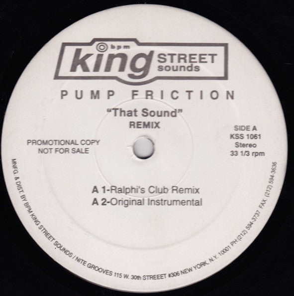 Pump Friction - That Sound (Remix) (12", Promo)