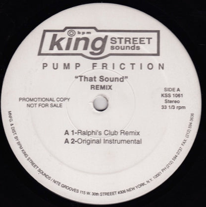 Pump Friction - That Sound (Remix) (12", Promo)