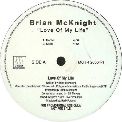 Brian McKnight - Love Of My Life (12", Promo)