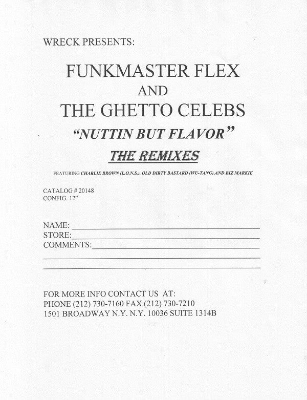Funkmaster Flex And The Ghetto Celebs* - Nuttin But Flavor (Remix) (12")