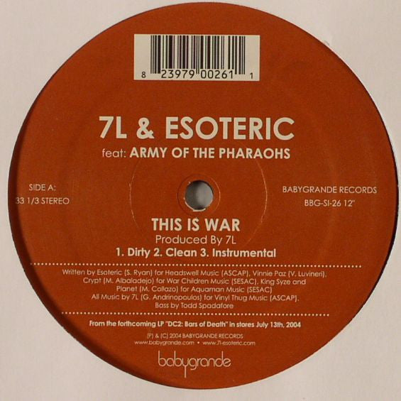 7L & Esoteric - This Is War / Rise Of The Rebel (12")
