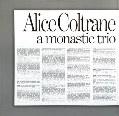Alice Coltrane - A Monastic Trio (LP, Album, RE, Gat)