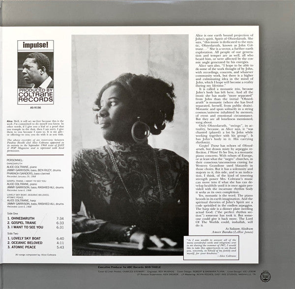 Alice Coltrane - A Monastic Trio (LP, Album, RE, Gat)