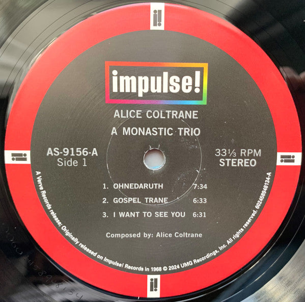 Alice Coltrane - A Monastic Trio (LP, Album, RE, Gat)