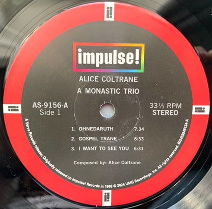 Alice Coltrane - A Monastic Trio (LP, Album, RE, Gat)