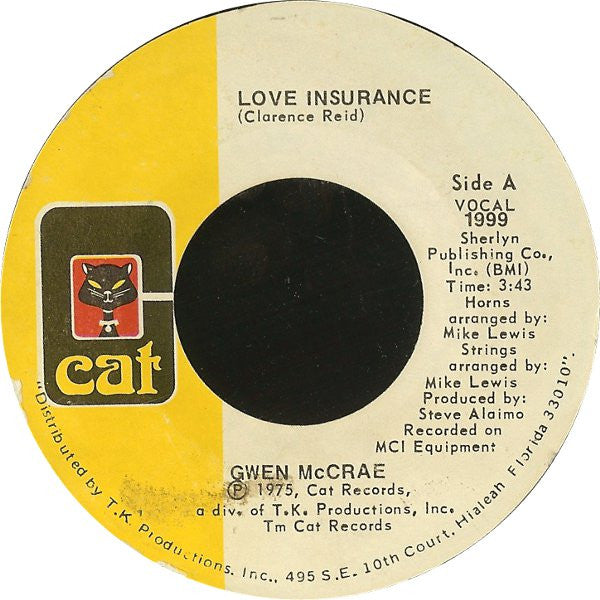 Gwen McCrae : Love Insurance / He Keeps Something Groovy Goin' On (7")