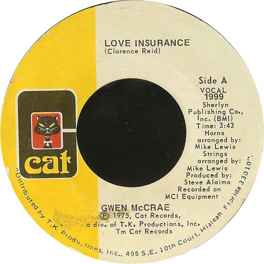 Gwen McCrae : Love Insurance / He Keeps Something Groovy Goin' On (7")