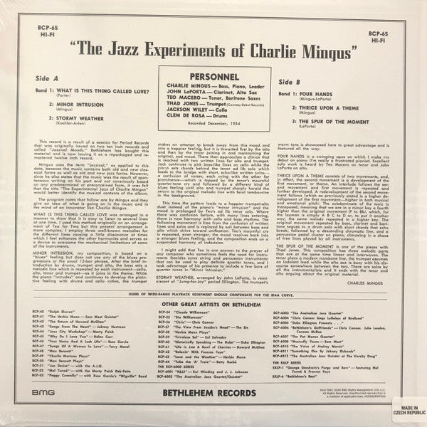 Charles Mingus - The Jazz Experiments Of Charles Mingus (LP, Comp, Mono, RE, 180)