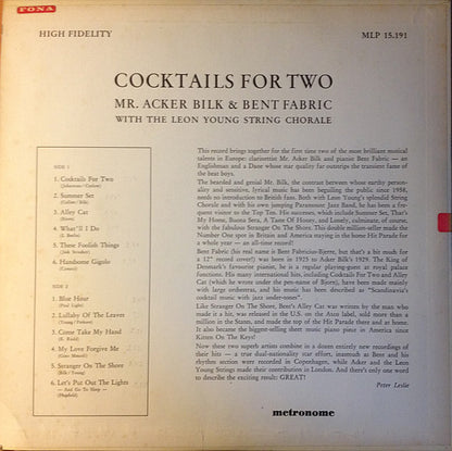 Mr. Acker Bilk* & Bent Fabric With The Leon Young String Chorale : Cocktails For Two (LP, Album)
