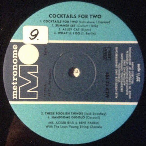 Mr. Acker Bilk* & Bent Fabric With The Leon Young String Chorale : Cocktails For Two (LP, Album)