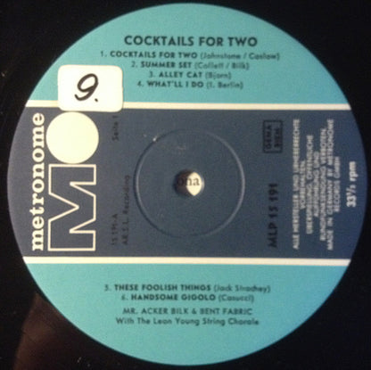Mr. Acker Bilk* & Bent Fabric With The Leon Young String Chorale : Cocktails For Two (LP, Album)