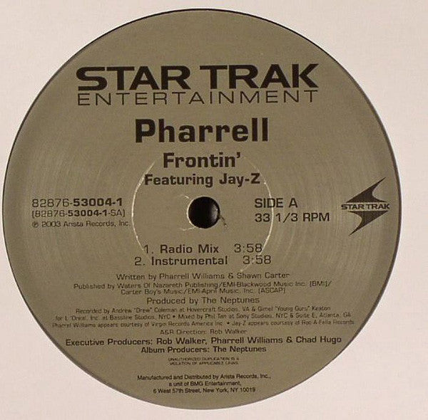 Pharrell* Featuring Jay-Z : Frontin' (12")