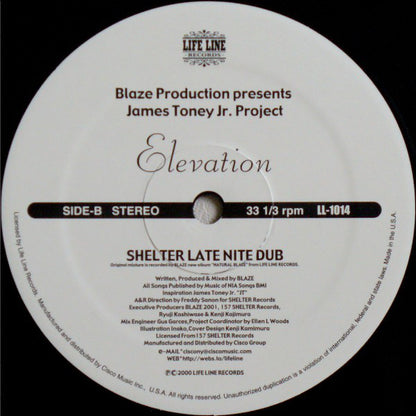 Blaze Production* Presents James Toney Jr. Project - Elevation (12")