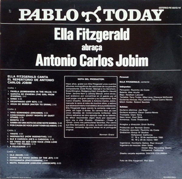 Ella Fitzgerald : Ella Fitzgerald Abraça Antonio Carlos Jobim (2xLP, Album)