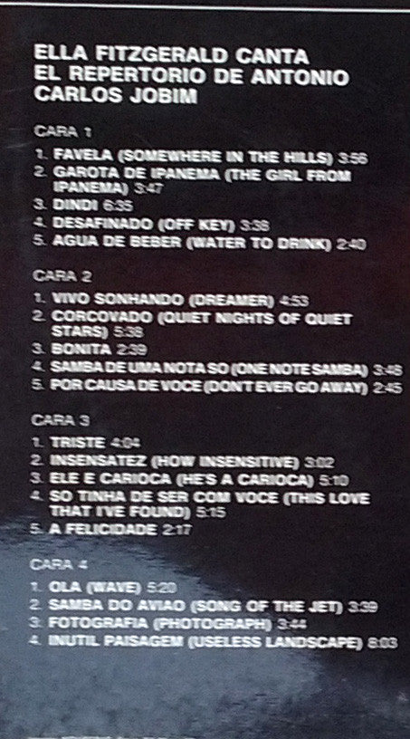 Ella Fitzgerald : Ella Fitzgerald Abraça Antonio Carlos Jobim (2xLP, Album)