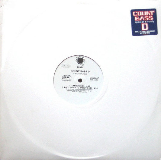Count Bass D : Sandwiches / T-Boz Tried To Talk To Me! (12", S/Sided, Etch, Promo)