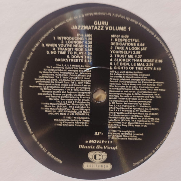 Guru - Jazzmatazz (Volume 1) (LP, Album, RE)