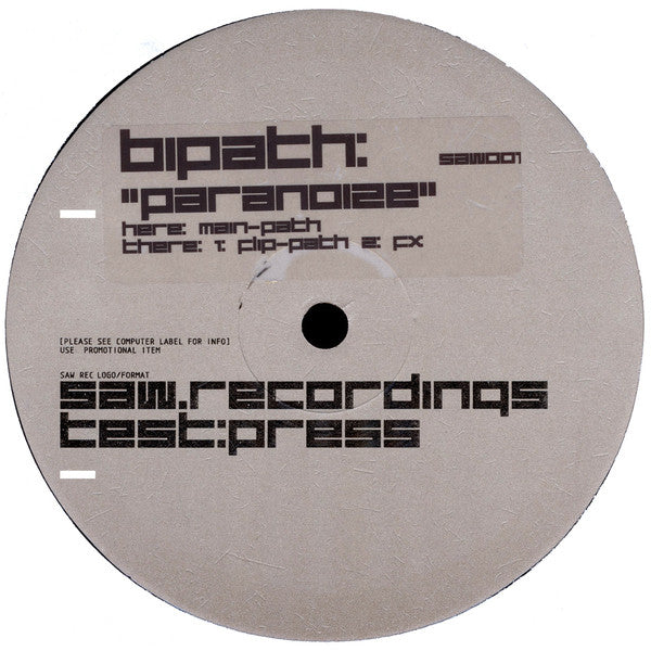 Bipath : Paranoize (12", Promo)