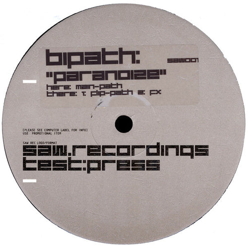 Bipath : Paranoize (12", Promo)
