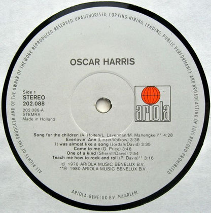Oscar Harris - Oscar Harris (LP, Album)
