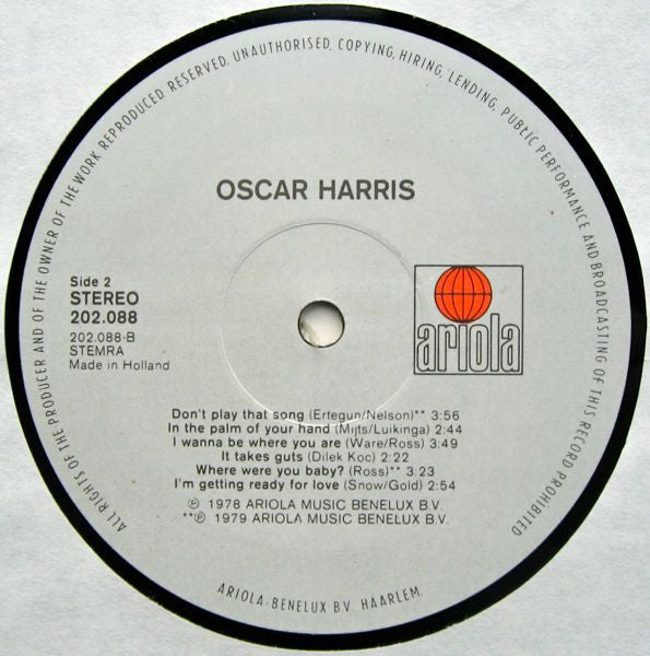Oscar Harris - Oscar Harris (LP, Album)