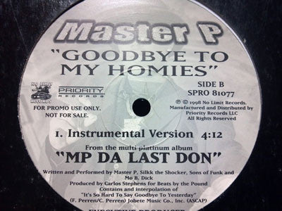 Master P - Goodbye To My Homies (12", Promo)