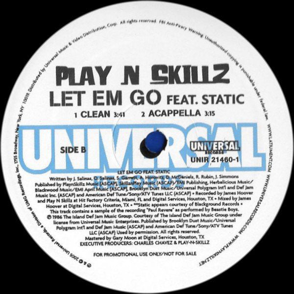 Play-N-Skillz Featuring Static (5) : Let 'Em Go (12", Single, Promo)