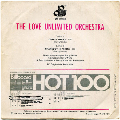 Love Unlimited Orchestra : Love's Theme (7", Single)