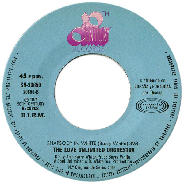 Love Unlimited Orchestra : Love's Theme (7", Single)