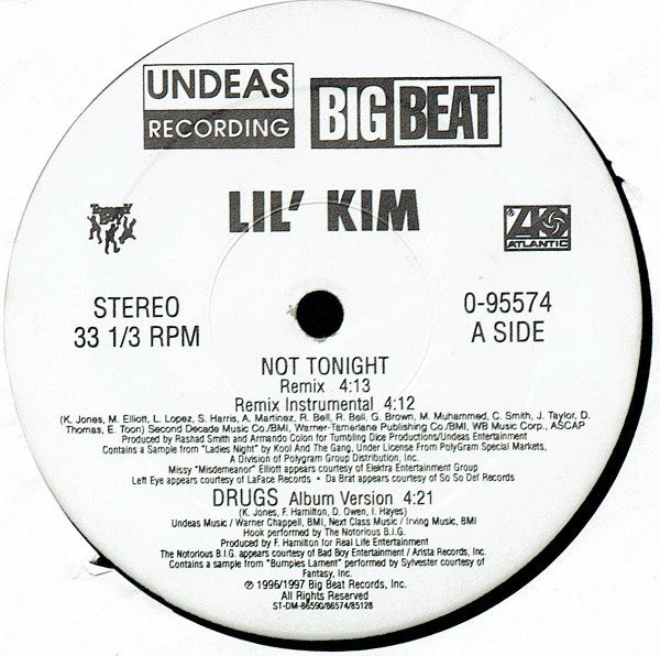 Lil' Kim Featuring Da Brat, Left Eye*, Missy "Misdemeanor" Elliott* and Angie Martinez : Not Tonight (12")