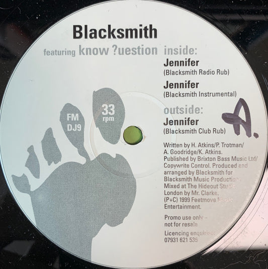 Blacksmith Feat Know ?uestion : Jennifer (12", Promo)