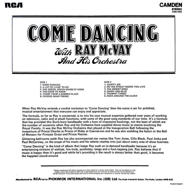 Ray McVay And His Orchestra* : Come Dancing (LP, Album)