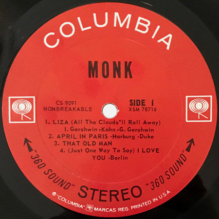 Thelonious Monk : Monk. (LP, Album)