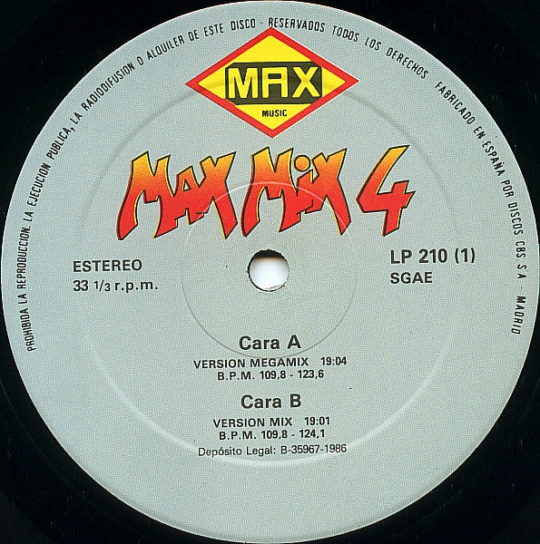 Various : Max Mix 4 (LP, Mixed + LP, Comp, P/Mixed + Box, S/Edition)