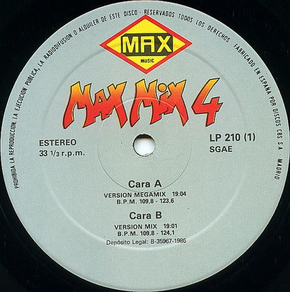 Various : Max Mix 4 (LP, Mixed + LP, Comp, P/Mixed + Box, S/Edition)