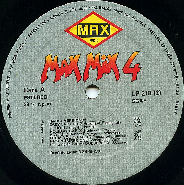 Various : Max Mix 4 (LP, Mixed + LP, Comp, P/Mixed + Box, S/Edition)