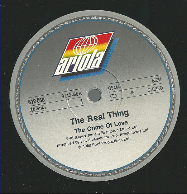 The Real Thing : The Crime Of Love (12", Maxi)