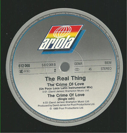 The Real Thing : The Crime Of Love (12", Maxi)